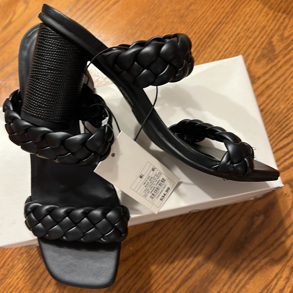 Women's Black Basil Mule With Round Heels & Woven Straps- A New Day™ - Picture 5 of 16